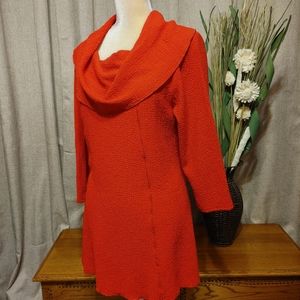 Elegant Red Cowl Neck Dress